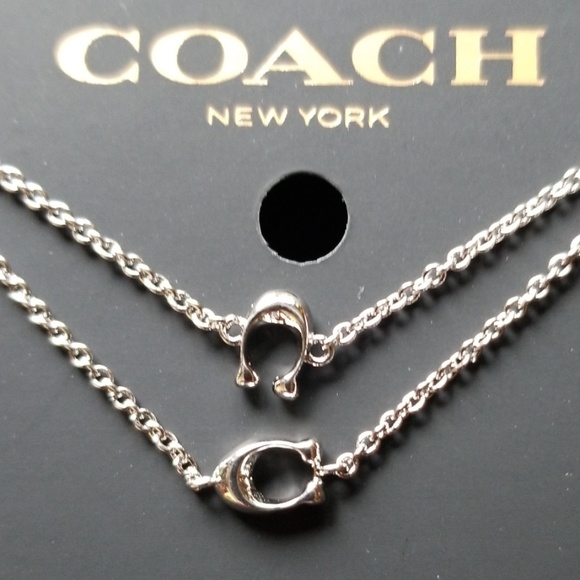Coach Jewelry - COACH Signature Long Necklace Silvertone NWT